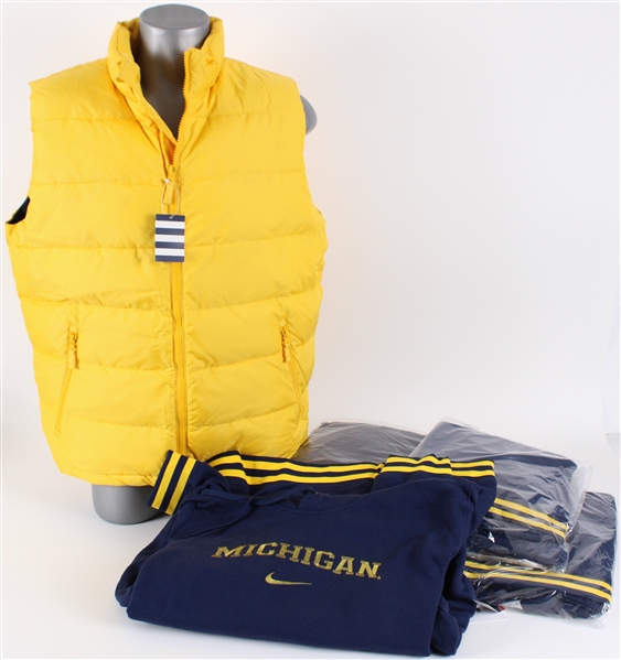 2010s-20s Michigan Wolverines Retail Hooded Sweatshirts & Lands End Vest - Lot of 6