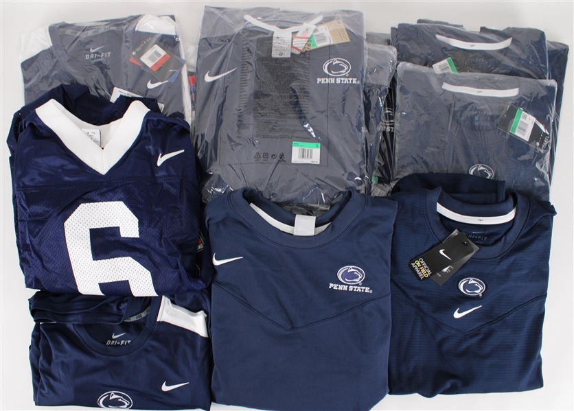 2010s-20s Penn State Nittany Lions Retail DriFit Short Sleeve, Long Sleeve Shirts & Jersey - Lot of 20 