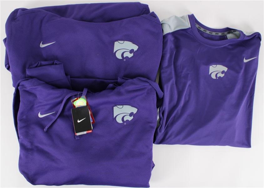 2010s-20s Kansas State Cougars Retail Hooded Sweatshirts & Long Sleeve Shirt - Lot of 3