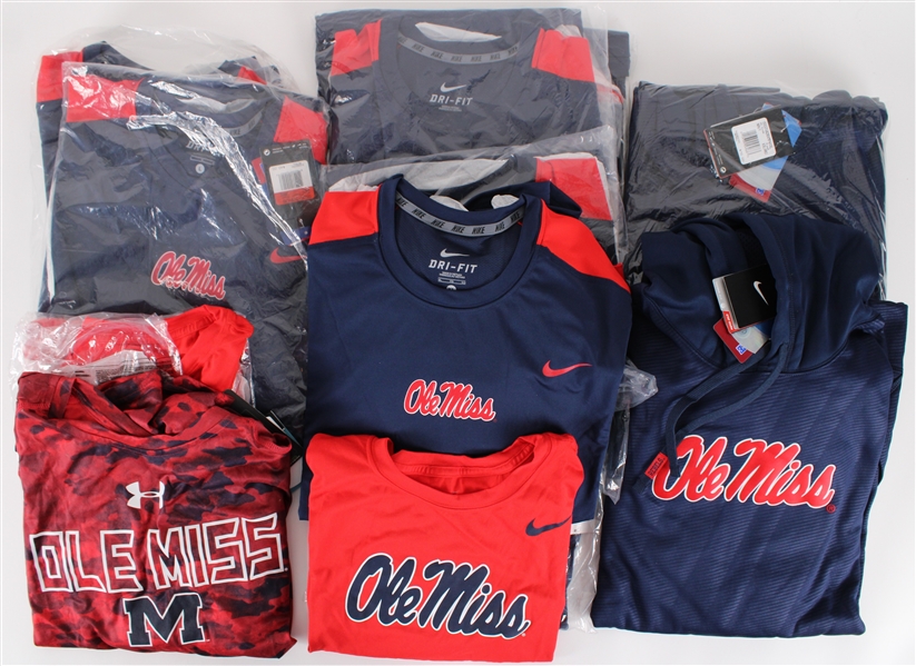 2010s-20s Ole Miss Rebels Retail Short Sleeve, Long Sleeve Shirts & Hooded Sweatshirts - Lot of 15