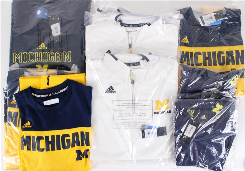 2010s-20s Michigan Wolverines Retail Shirts, Sweatshirts & Half Zip Pullovers - Lot of 11