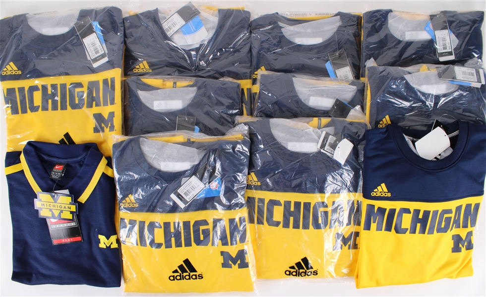 2010s-20s Michigan Wolverines Retail Polo Shirt & Sweatshirts - Lot of 11