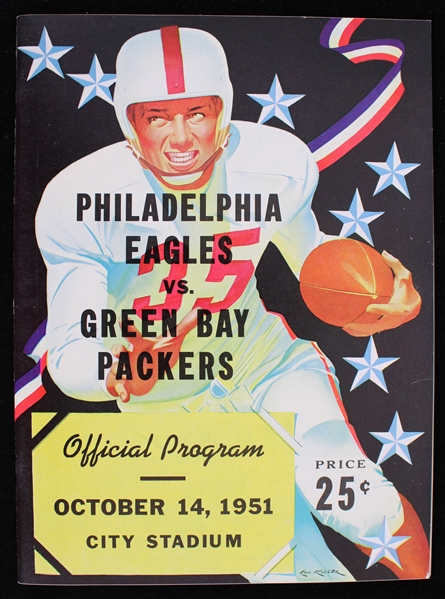1951 Green Bay Packers Philadelphia Eagles City Stadium Game Program (Pepper Burruss Collection)