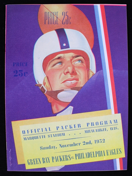 1952 Green Bay Packers Philadelphia Eagles Marquette Stadium Game Program (Pepper Burruss Collection)