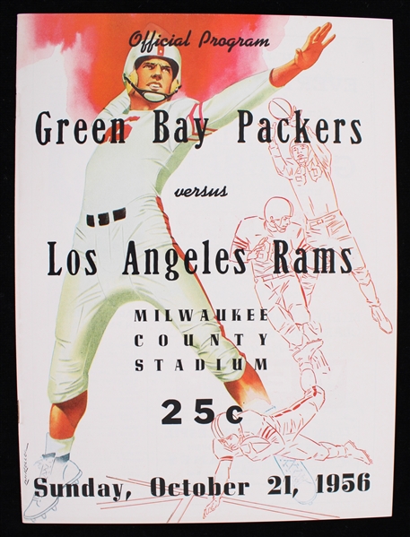 1956 Green Bay Packers Los Angeles Rams Milwaukee County Stadium Game Program (Pepper Burruss Collection)
