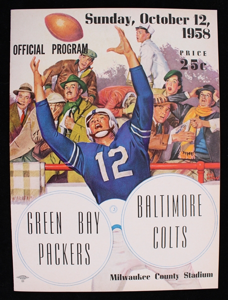 1958 Green Bay Packers Baltimore Colts Milwaukee County Stadium Game Program (Pepper Burruss Collection)
