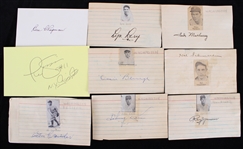 1920s-40s Baseball Player Signed Index Card Collection - Lot of 8 w/ Ossie Bleuge, Ben Chapman, Firbo Marberry & More (JSA)