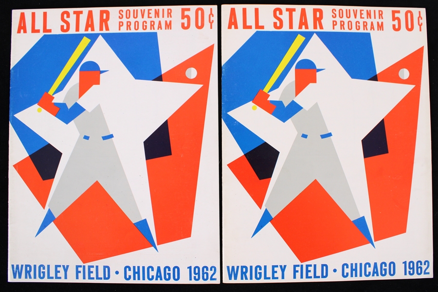 1962 MLB All Star Game Wrigley Field Souvenir Program (Lot of 2)