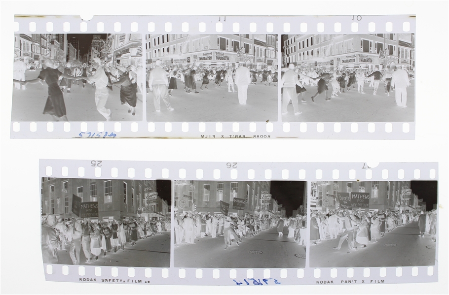 1957 Milwaukee Braves World Series Victory Parade Photo Negatives (Lot of 2)