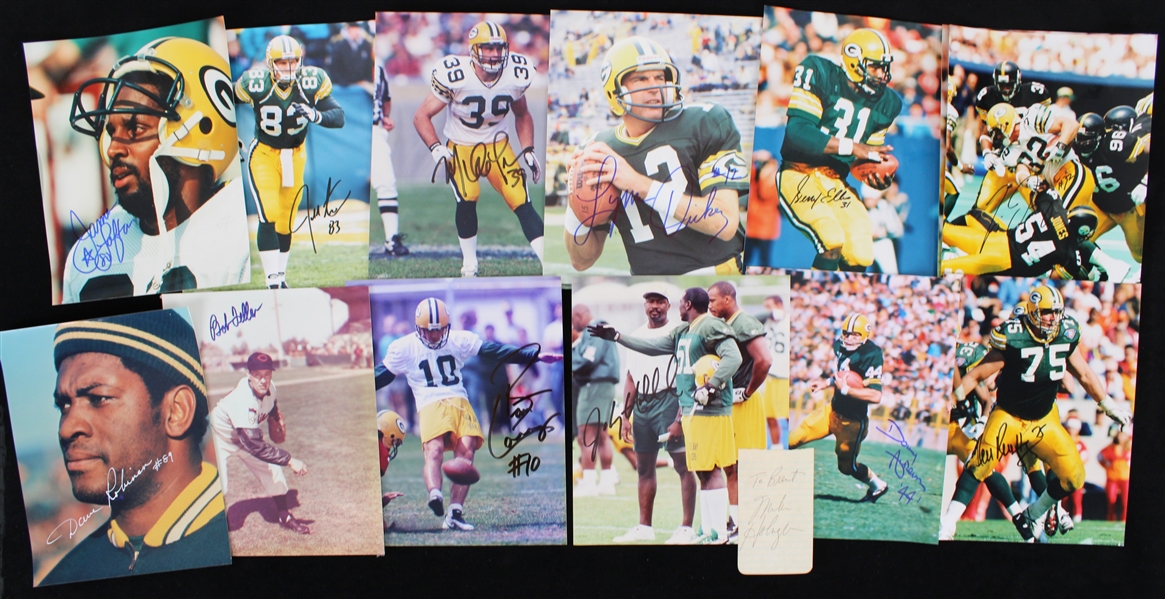 1940s-2000s Bob Feller Cleveland Indians, Donny Anderson, James Lofton & more Green Bay Packers Signed 8x10 Photos (Lot of 38)