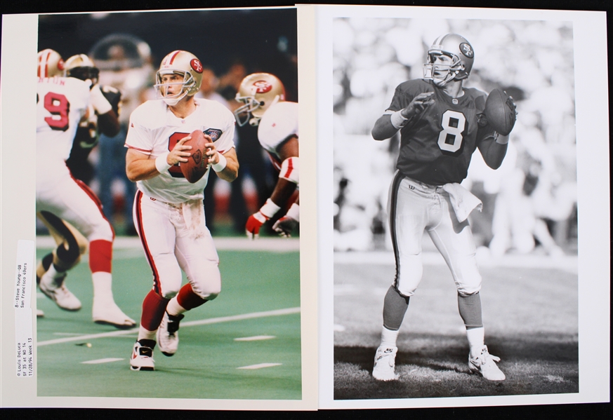 1994 Steve Young San Francisco 49ers 8"x10" Original Louis DeLuca Color Photo and Original 8"x10" B&W Photo with Negative