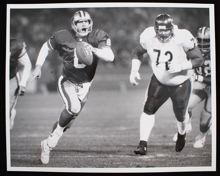 1988-93 Steve Young San Francisco 49ers and William Perry Chicago Bears 8"10" Gheg Trott Original B&W Photo