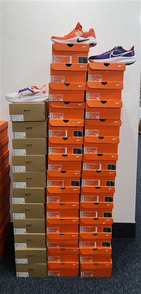 Assorted Nike Zoom Pegasus 39/40 and Nike Free TR 8 Clemson Sneakers (Lot of 38 Pairs)
