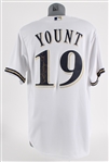 2016 Robin Yount Milwaukee Brewers Signed Jersey w/ Tee Up For The Cure 10 Years Patch (JSA)