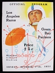 1954 Los Angeles Rams vs Green Bay Packers Official Program
