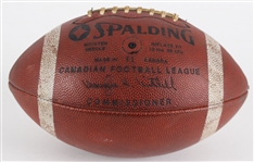 1984-88 Game Used Official Canadian Football League Douglas Marshall Football w/ White Stripes (MEARS LOA / Pepper Burruss Collection)