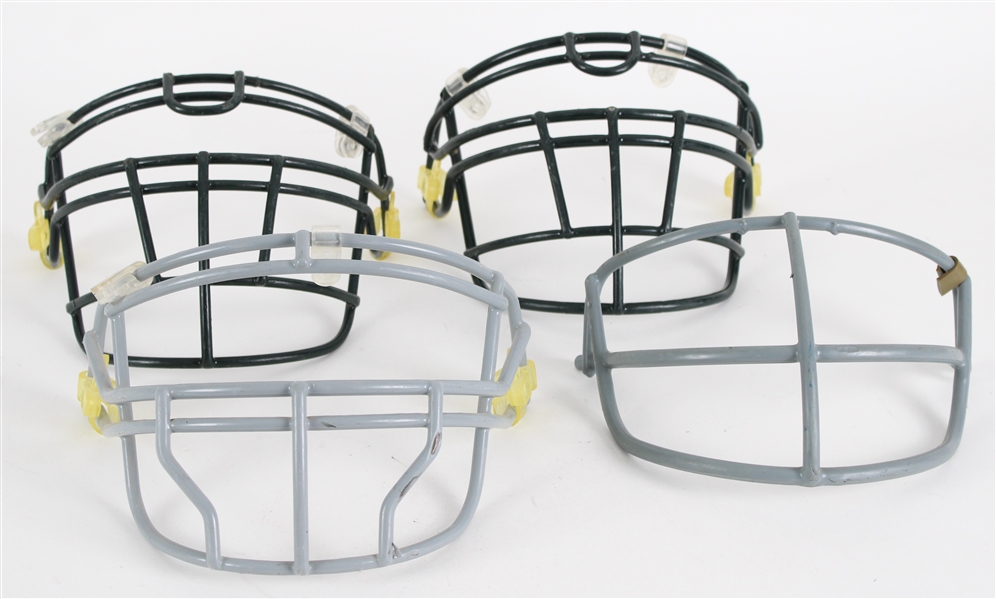 1990s-2000s Green Bay Packers Facemask Collection - Lot of 4 (MEARS LOA / Pepper Burruss Collection)