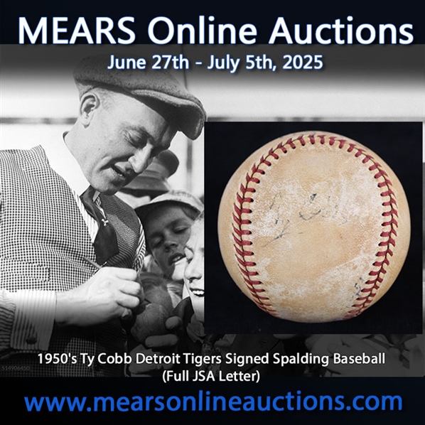 1950s Ty Cobb Detroit Tigers Signed Spalding Baseball (Full JSA Letter)