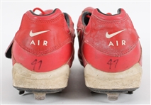 1990's Lee Smith Signed Nike Game Worn Baseball Cleats (MEARS LOA / JSA)