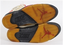 1990-91 Michael Jordan Chicago Bulls Signed Nike Air Jordan V Game Worn Sneakers (MEARS LOA / JSA)