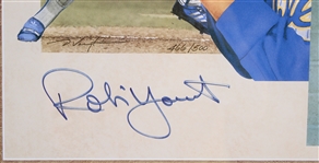 1999 Robin Yount Milwaukee Brewers Signed 25x34 Framed HOF LE Cooperstown Print (JSA) 