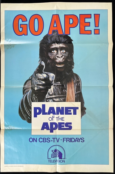 1974 Planet of the Apes "Go Ape" 27" x 41" One Sheet Poster