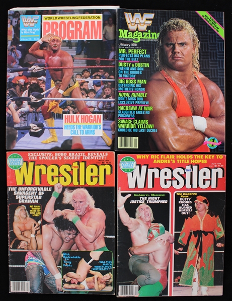1978-1991 Wrestling Magazines and Wrestling Program (Lot of 4)