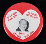 1950s Max Baer World Heavyweight Champion 2.25" Heart Fund Pinback Button