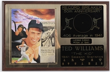 1939-60 Ted Williams Boston Red Sox Signed 13x20 LE 754/1941 Plaque (JSA) 