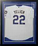 2018-present Christian Yelich Milwaukee Brewers Signed 35x43 Framed Jersey - Display Only 