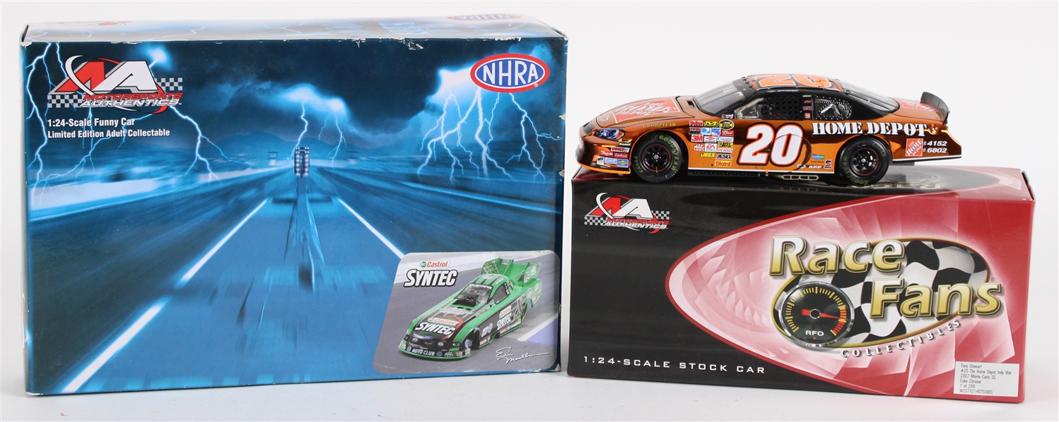 2006-07 Tony Stewart & Eric Medlen MIB Scale Model Race Cars - Lot of 2