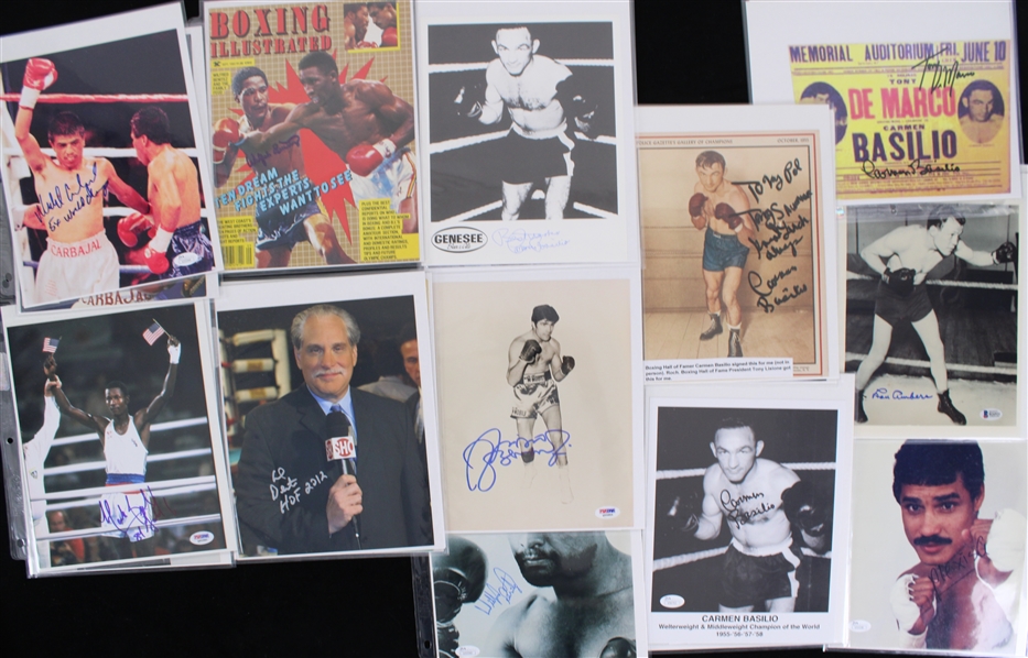 1970s-1990s Larry Holmes, Carmen Basilio & more Boxing Signed 8x10 Photos & Magazines (Lot of 75+)*JSA* 
