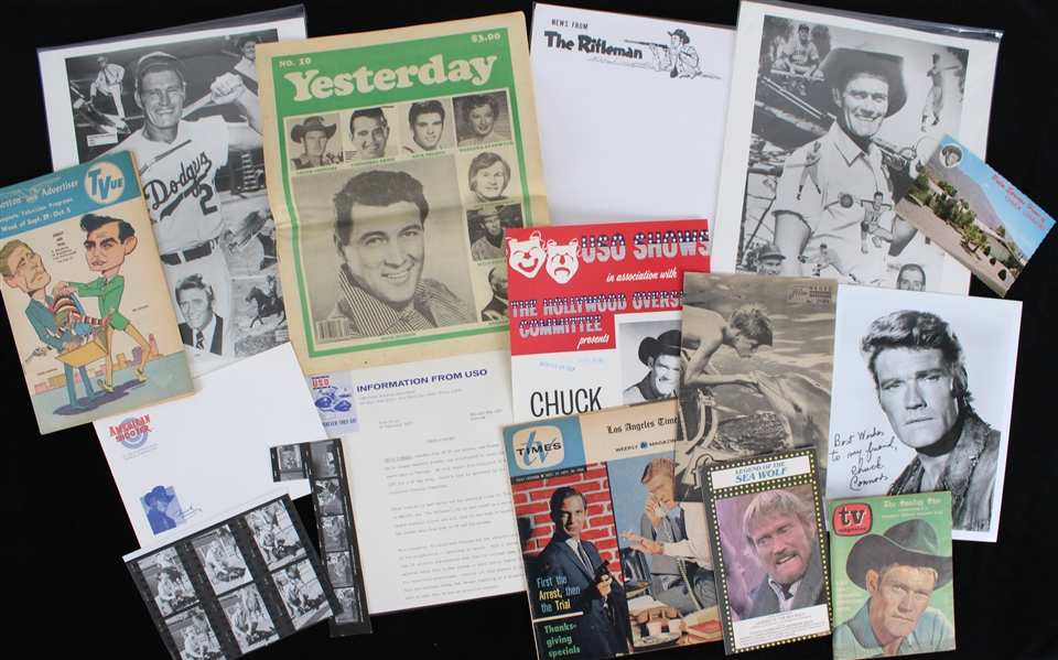 1950s-90s Chuck Connors The Rifleman Memorabilia Collection - Lot of 40 w/ Publications, Photos & More