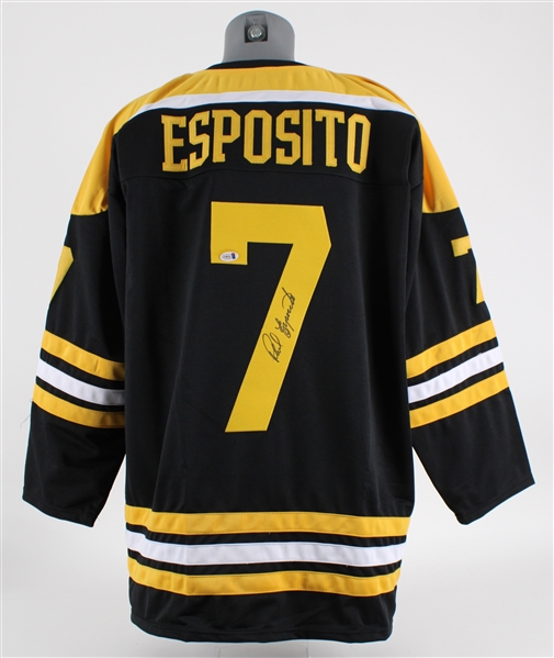 2000s Phil Esposito Boston Bruins Signed Jersey (Beckett)