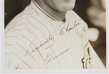 1925-36 Charlie Grimm Chicago Cubs Signed 20x22 Framed Photo w/ Blue Ribbon Malt Envelope & Drawing (JSA)