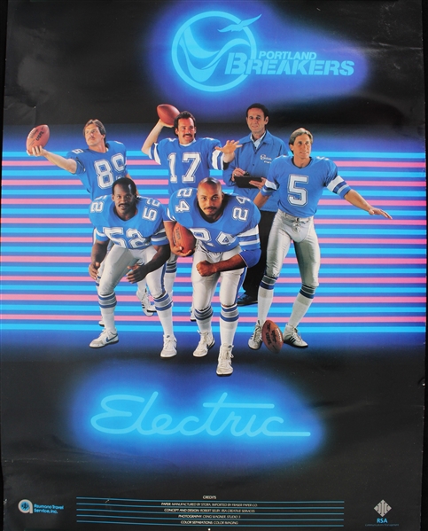 1990s Portland Breakers 18x23 Electric Poster 