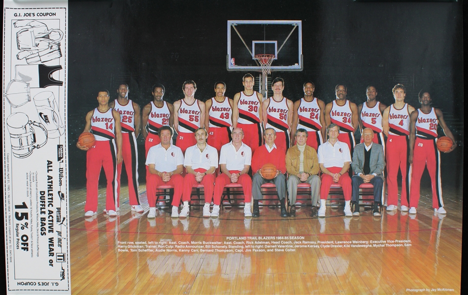 1984-85 Portland Trail Blazers 12x17.5 Poster 