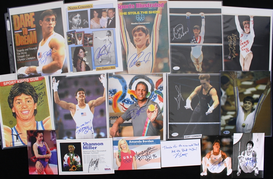 1980s-2000s Olympic Gymnasts Signed Photo Collection - Lot of 34 w/ Nadia Comaneci, Mary Lou Retton & More