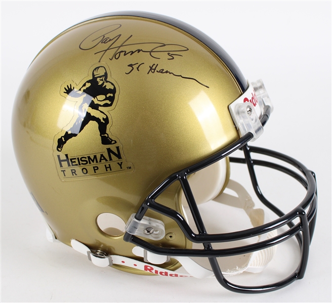 1990s Paul Hornung Notre Dame Fighting Irish Signed Full Size Heisman Trophy Helmet (JSA)