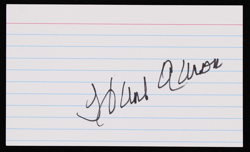 1990s Hank Aaron Atlanta Braves Signed 3" x 5" Index Card (JSA)