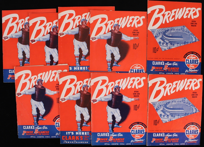 1951-52 Milwaukee Brewers American Association Borchert Field Game Programs