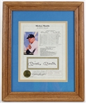 1989 Mickey Mantle NY Yankees Signed 13.5x17 Framed Autograph Certificate (JSA) 