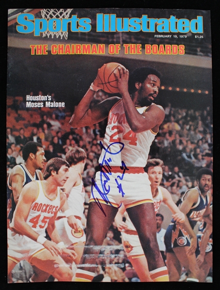 1979 Moses Malone Houston Rockets Signed Sports Illustrated Cover Page (JSA)