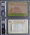 1985-92 Robin Yount Paul Molitor Milwaukee Brewers Signed Topps Baseball Trading Cards - Lot of 2 (PSA Slabbed AUTO 10)
