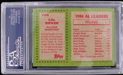 1985 Cal Ripken Jr. Baltimore Orioles Autographed Topps Trading Card #704 (PSA Slabbed).