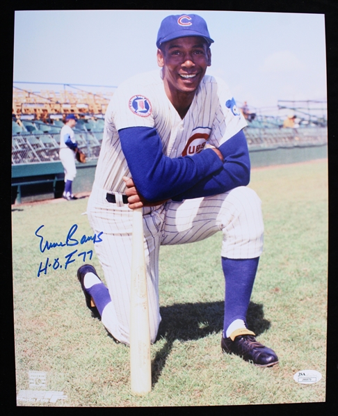 1953-71 Ernie Banks (d.2015) Chicago Cubs Autographed 11"x14" Color Photo *JSA*