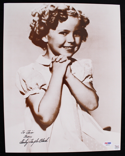 1950s Shirley Temple (d.2014) Autographed 11"x14" B&W Photo (PSA/DNA)
