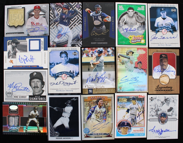1983-2019 Bryce Harper Washington Nationals Ronald Acuna Atlanta Braves George Brett Kansas City Royals and More  Autograph and Relic Trading Cards (Lot of 28)