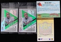 1993-1999 Derek Jeter New York Yankees Autographed Signature Rookie Card 7173/8650 and More Trading Cards (Lot of 4)