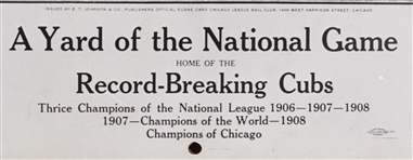 1908 Chicago Cubs A Yard of the National Game 12 x 40 Wrigley Field & Team Photo Display